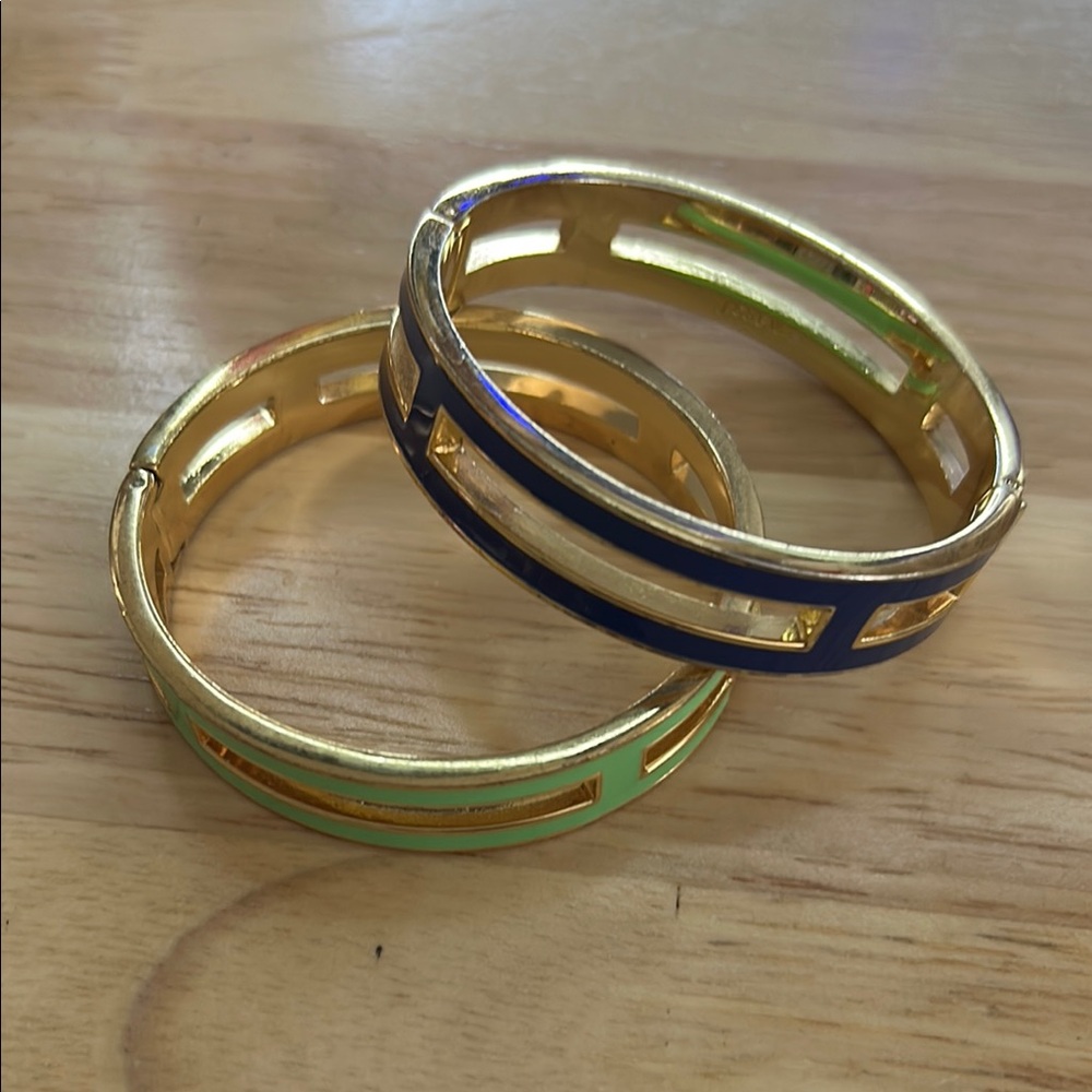 J. Crew Gold and Green Enamel Bracelet